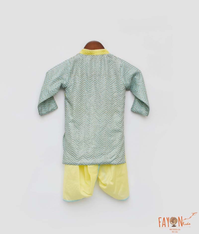 Manufactured by FAYON KIDS (Noida, U.P) Aqua Blue Kurta with Dhoti for Boys