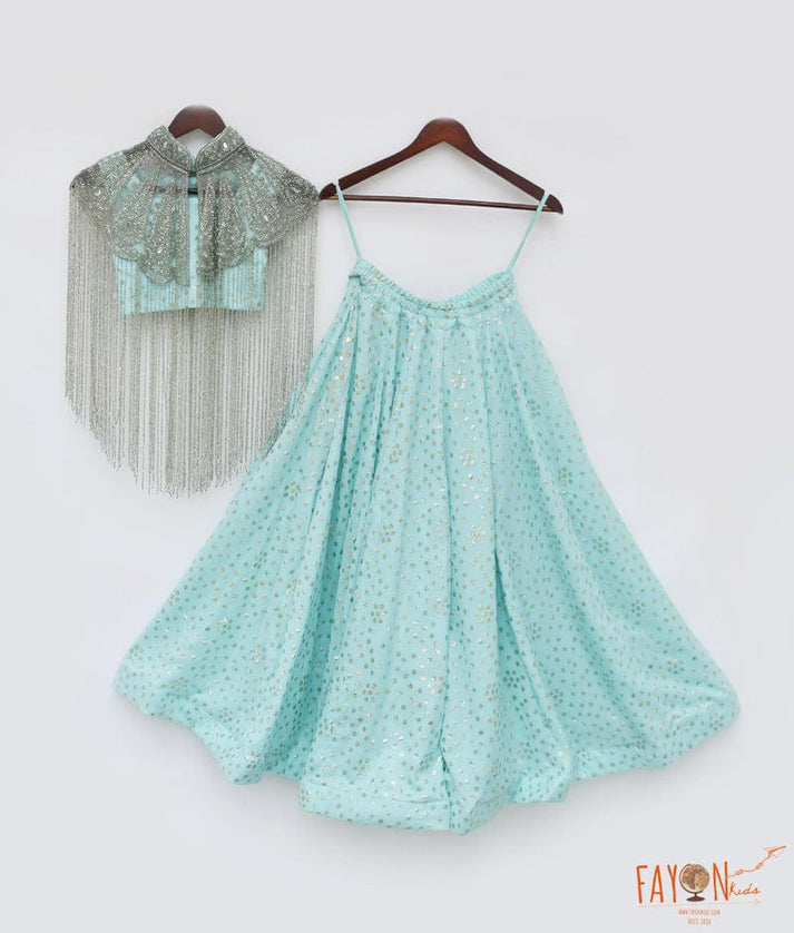 Aqua Crop Top Set
