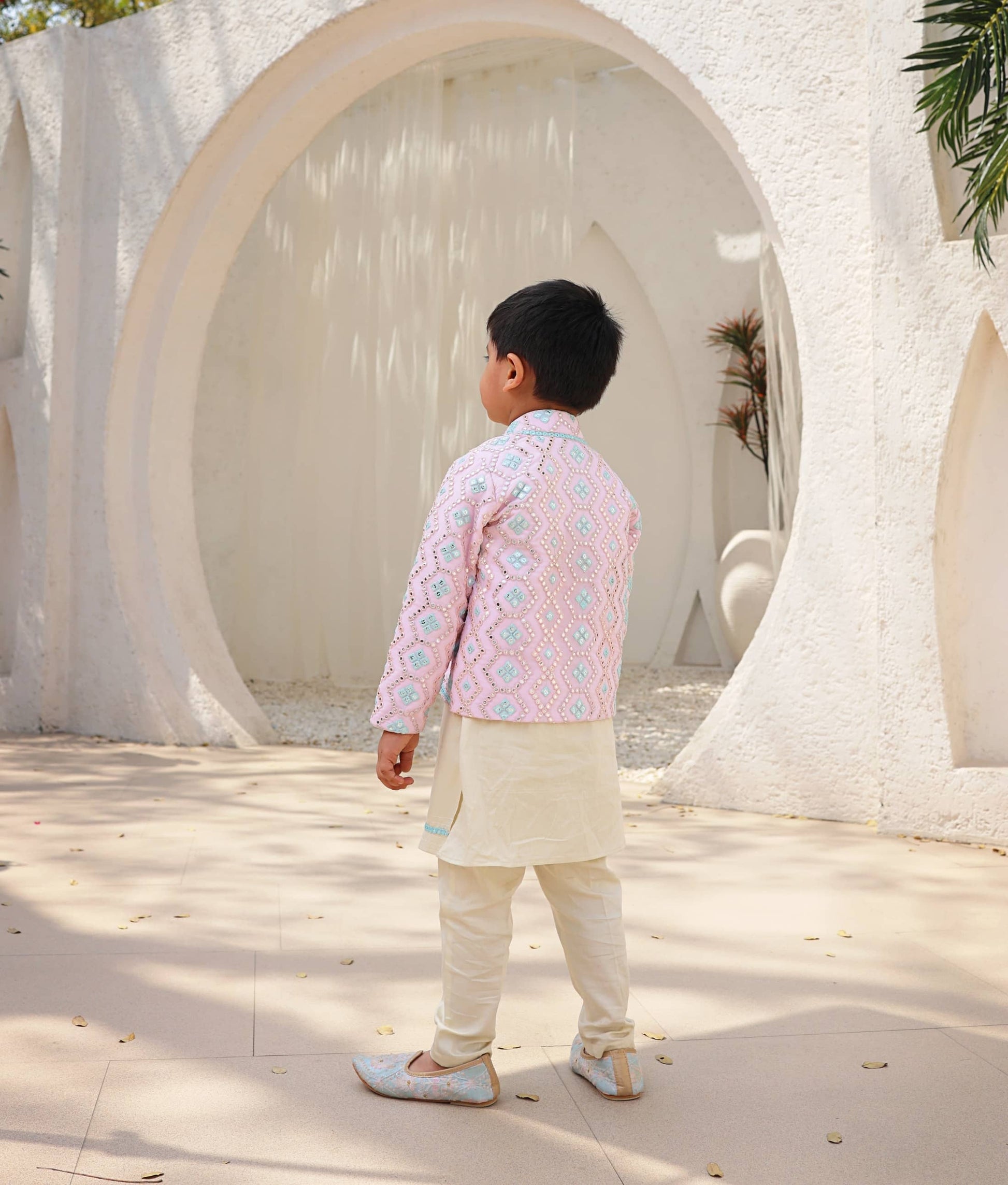 Manufactured by FAYON KIDS (Noida, U.P) Baby Pink Embroidery Jacket with Kurta and Pant