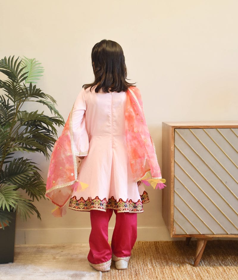 Manufactured by FAYON KIDS (Noida, U.P) Baby Pink Kurti with Pink Salwar for Girls