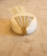 Beige Safa with Kalgi and Pearl