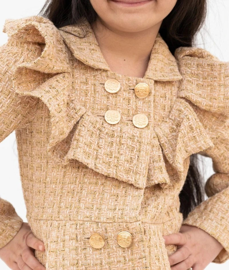 Manufactured by FAYON KIDS (Noida, U.P) Beige Tweed Frock