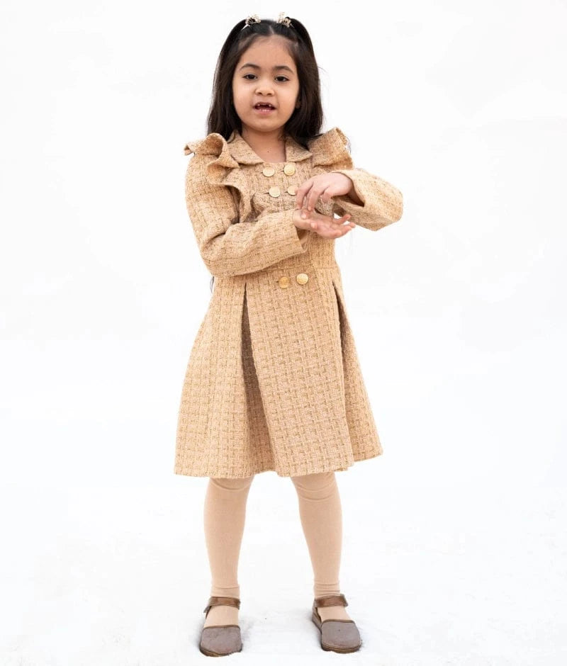 Manufactured by FAYON KIDS (Noida, U.P) Beige Tweed Frock