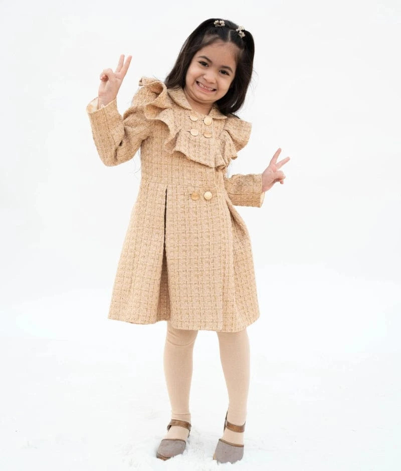 Manufactured by FAYON KIDS (Noida, U.P) Beige Tweed Frock