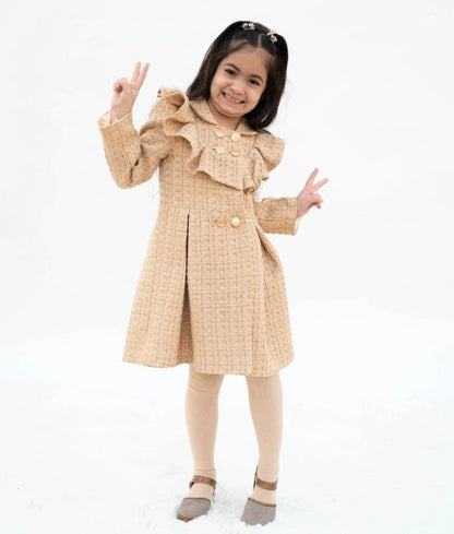 Manufactured by FAYON KIDS (Noida, U.P) Beige Tweed Frock