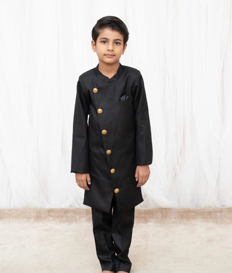Manufactured by FAYON KIDS (Noida, U.P) Black Achkan with Pant