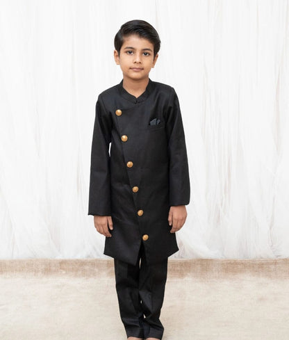 Manufactured by FAYON KIDS (Noida, U.P) Black Achkan with Pant