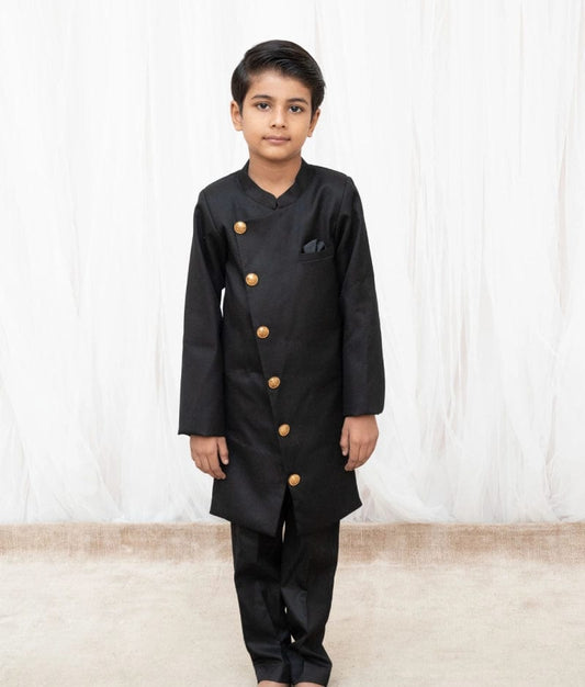 Manufactured by FAYON KIDS (Noida, U.P) Black Achkan with Pant