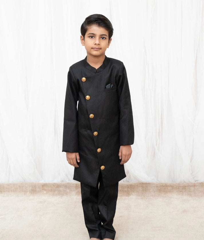 Manufactured by FAYON KIDS (Noida, U.P) Black Achkan with Pant