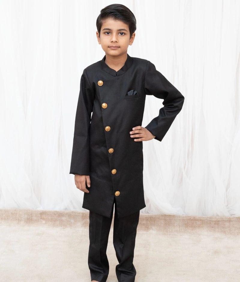 Manufactured by FAYON KIDS (Noida, U.P) Black Achkan with Pant