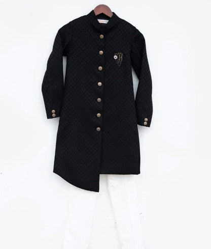 Manufactured by FAYON KIDS (Noida, U.P) Black Sherwani with White Pant