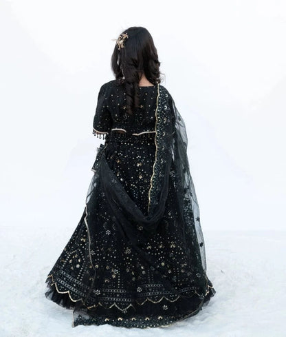 Manufactured by FAYON KIDS (Noida, U.P) Black Thread work Lehenga set