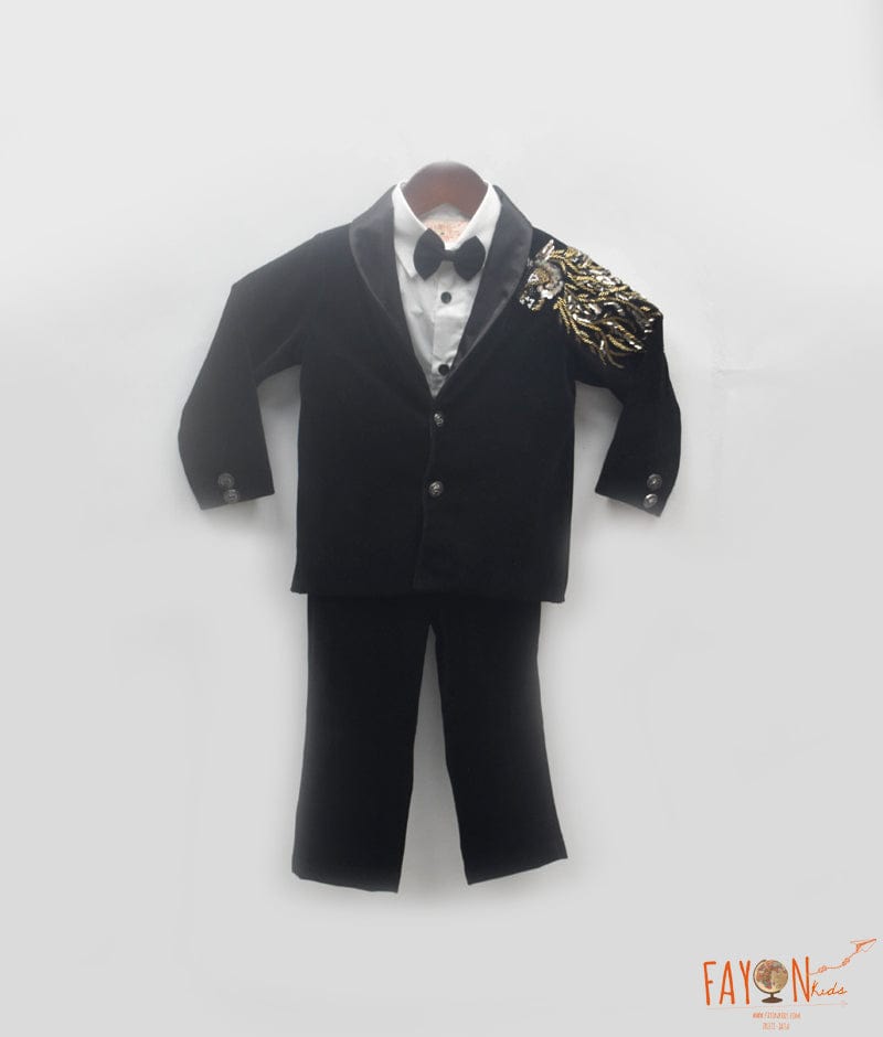 Manufactured by FAYON KIDS (Noida, U.P) Black Velvet Coat Set