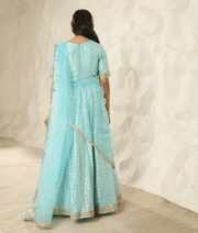 Manufactured by FAYON KIDS (Noida, U.P) Blue Chanderi Lehenga Choli for Girls