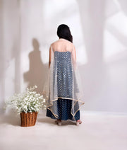 Manufactured by FAYON KIDS (Noida, U.P) Blue Foil printed Kurti Sharara Set