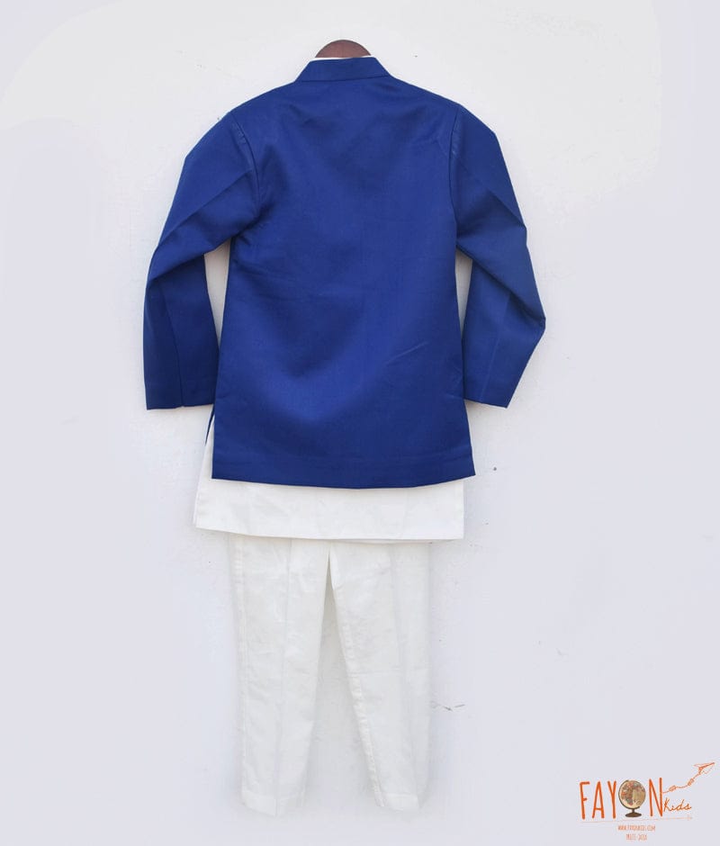 Manufactured by FAYON KIDS (Noida, U.P) Blue Jacket with Kurta and Pant