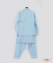 Manufactured by FAYON KIDS (Noida, U.P) Blue Jacket with Kurta and Salwar