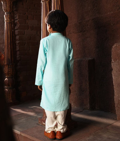 Manufactured by FAYON KIDS (Noida, U.P) Blue Kurta with Pant for Boys