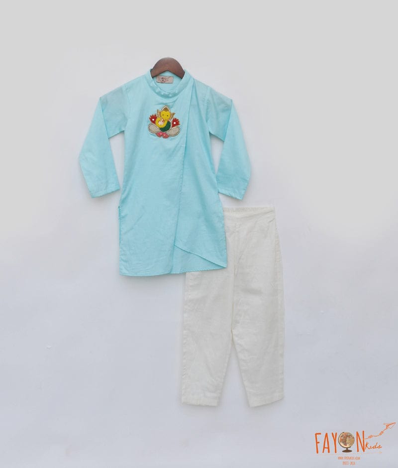 Manufactured by FAYON KIDS (Noida, U.P) Blue Kurta with Pant for Boys