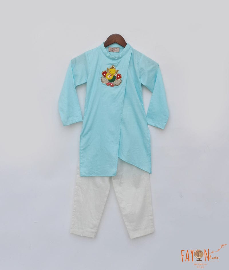 Manufactured by FAYON KIDS (Noida, U.P) Blue Kurta with Pant for Boys