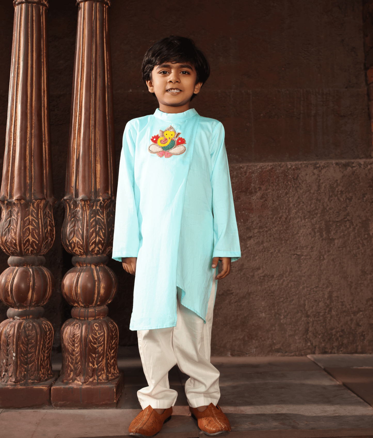 Manufactured by FAYON KIDS (Noida, U.P) Blue Kurta with Pant for Boys