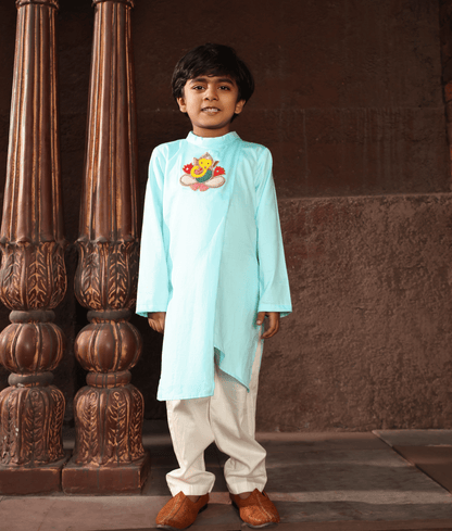 Manufactured by FAYON KIDS (Noida, U.P) Blue Kurta with Pant for Boys