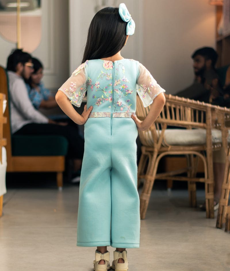Zunie Kids' Floral Clip Dot Chiffon Jumpsuit In Blush Print | ModeSens