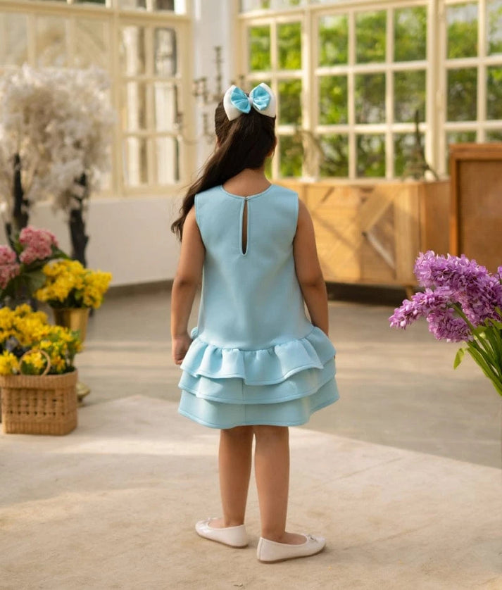 Manufactured by FAYON KIDS (Noida, U.P) Blue Neoprene Party Dress
