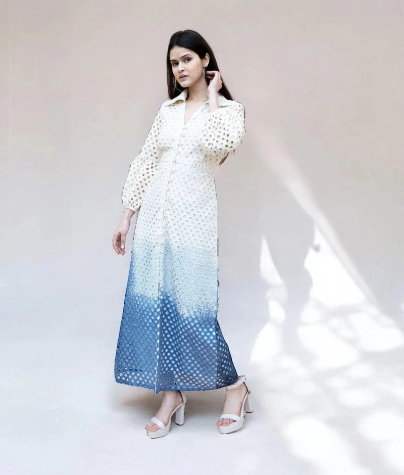 Manufactured by FAYON KIDS (Noida, U.P) Blue Ombre Dress