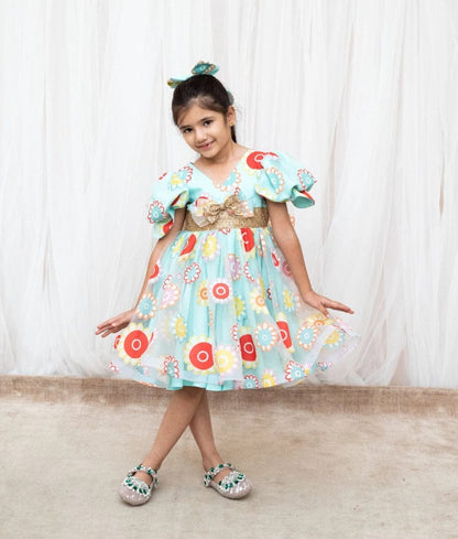Manufactured by FAYON KIDS (Noida, U.P) Blue Organza frock