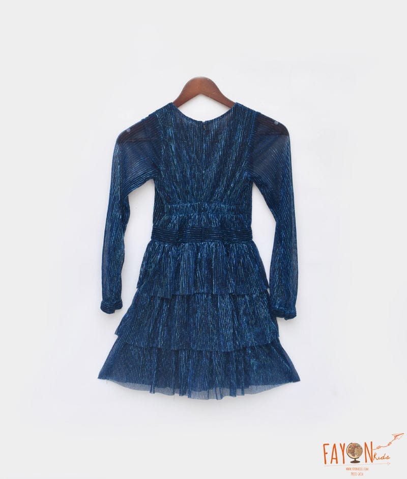 Manufactured by FAYON KIDS (Noida, U.P) Blue Plated Dress for Girls