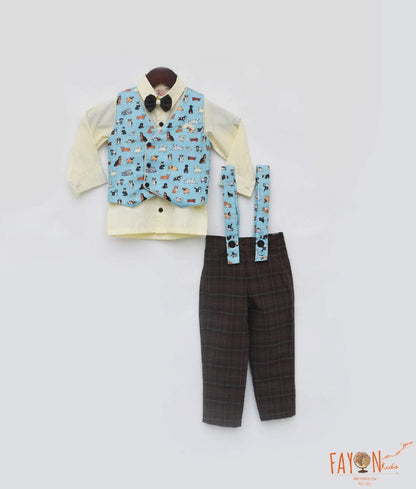 Animal Print Waistcoat Set