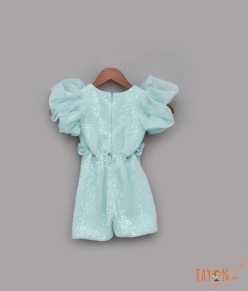 Manufactured by FAYON KIDS (Noida, U.P) Blue Sequence Romper