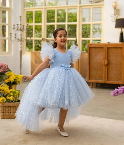 Buy Blue Star Net Dress for Girls with Sparkle 8-9 Y Buy Blue Star Net Dress for Girls with Sparkle 8-9 Y