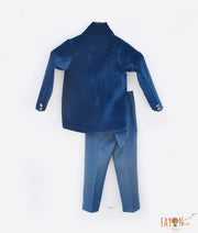 Manufactured by FAYON KIDS (Noida, U.P) Blue Velvet Coat Set