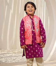 Manufactured by FAYON KIDS (Noida, U.P) Brocade Jacket with Kurta and Pant