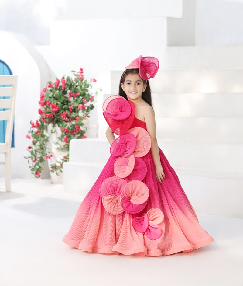 Buy Pink & Sea Green Sequin Gown for Girls – Mumkins