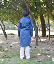 Manufactured by FAYON KIDS (Noida, U.P) Dori Embroidery Blue Kurta and Pant set for Boys
