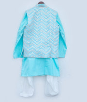 Faux Mirror Work Jacket with Kurta & Salwar