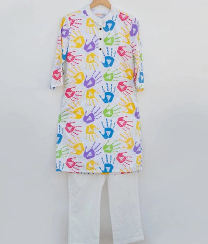 Manufactured by FAYON KIDS (Noida, U.P) Festive Printed Kurta with Pant for Holi