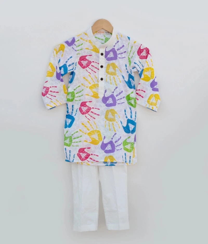 Manufactured by FAYON KIDS (Noida, U.P) Festive Printed Kurta with Pant for Holi