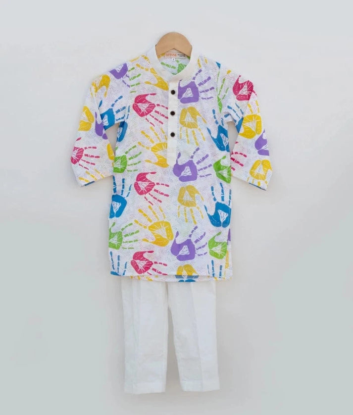 Manufactured by FAYON KIDS (Noida, U.P) Festive Printed Kurta with Pant for Holi