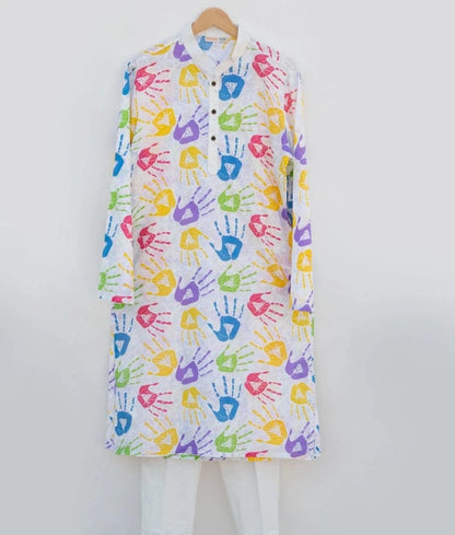 Manufactured by FAYON KIDS (Noida, U.P) Festive Printed Kurta with Pant for Holi