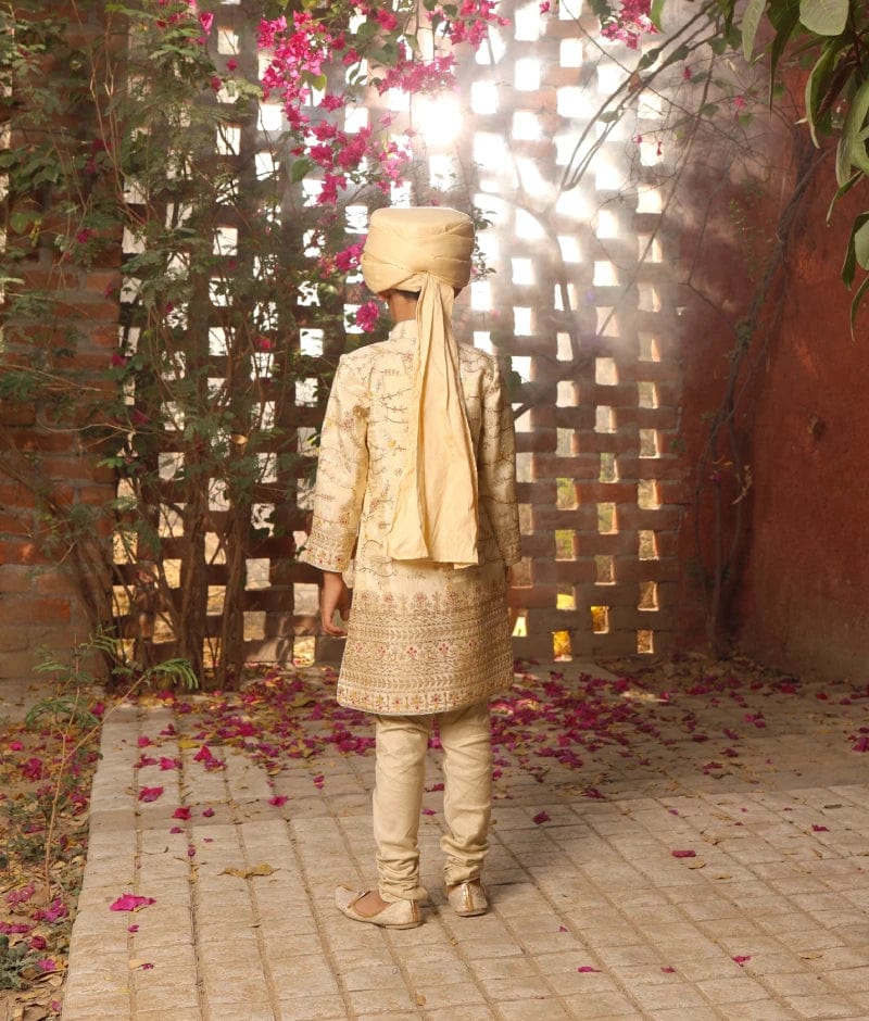 Manufactured by FAYON KIDS (Noida, U.P) Golden Embroidered Achkan