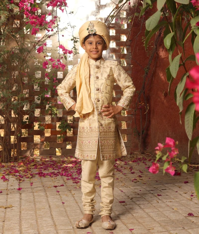 Manufactured by FAYON KIDS (Noida, U.P) Golden Embroidered Achkan