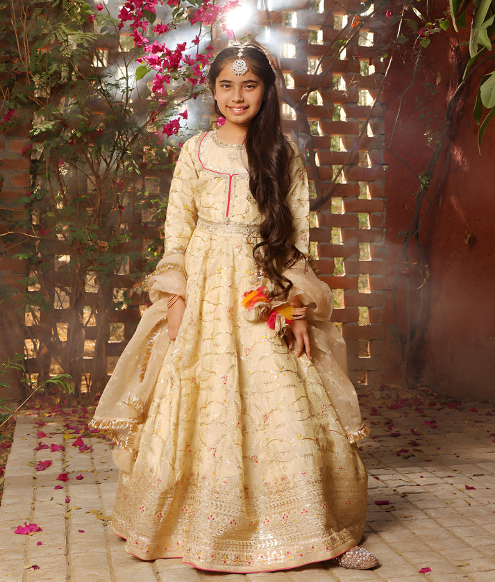 Buy Golden Embroidered Anarkali FayonKids Buy Golden Embroidered Anarkali FayonKids
