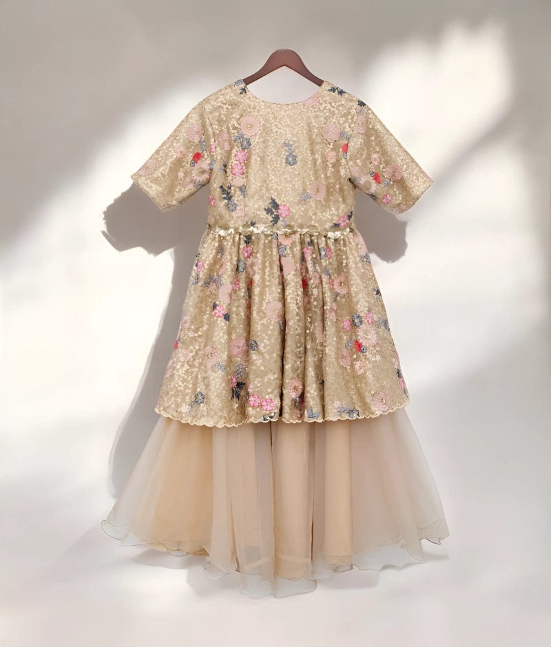 Manufactured by FAYON KIDS (Noida, U.P) Golden Sequin Plazo Set