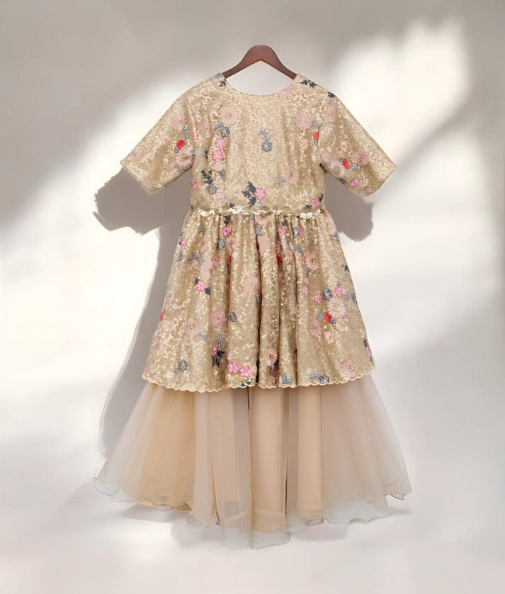 Manufactured by FAYON KIDS (Noida, U.P) Golden Sequin Plazo Set