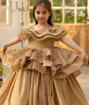 Golden Shimmer Party Gown