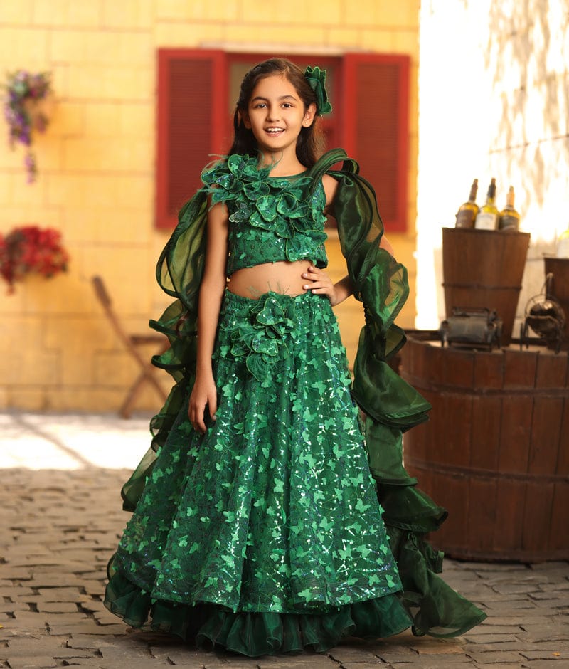 Details 56+ green lehenga for girls